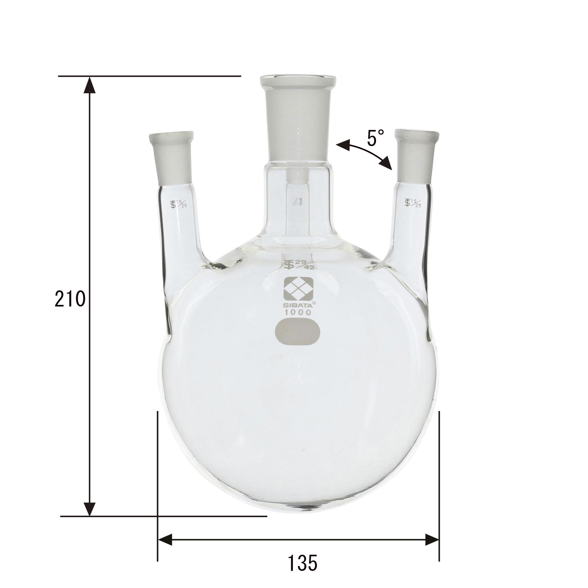 SIBATA柴田科學 常用四頸圓底燒瓶 29/42 1000mL 005340-291