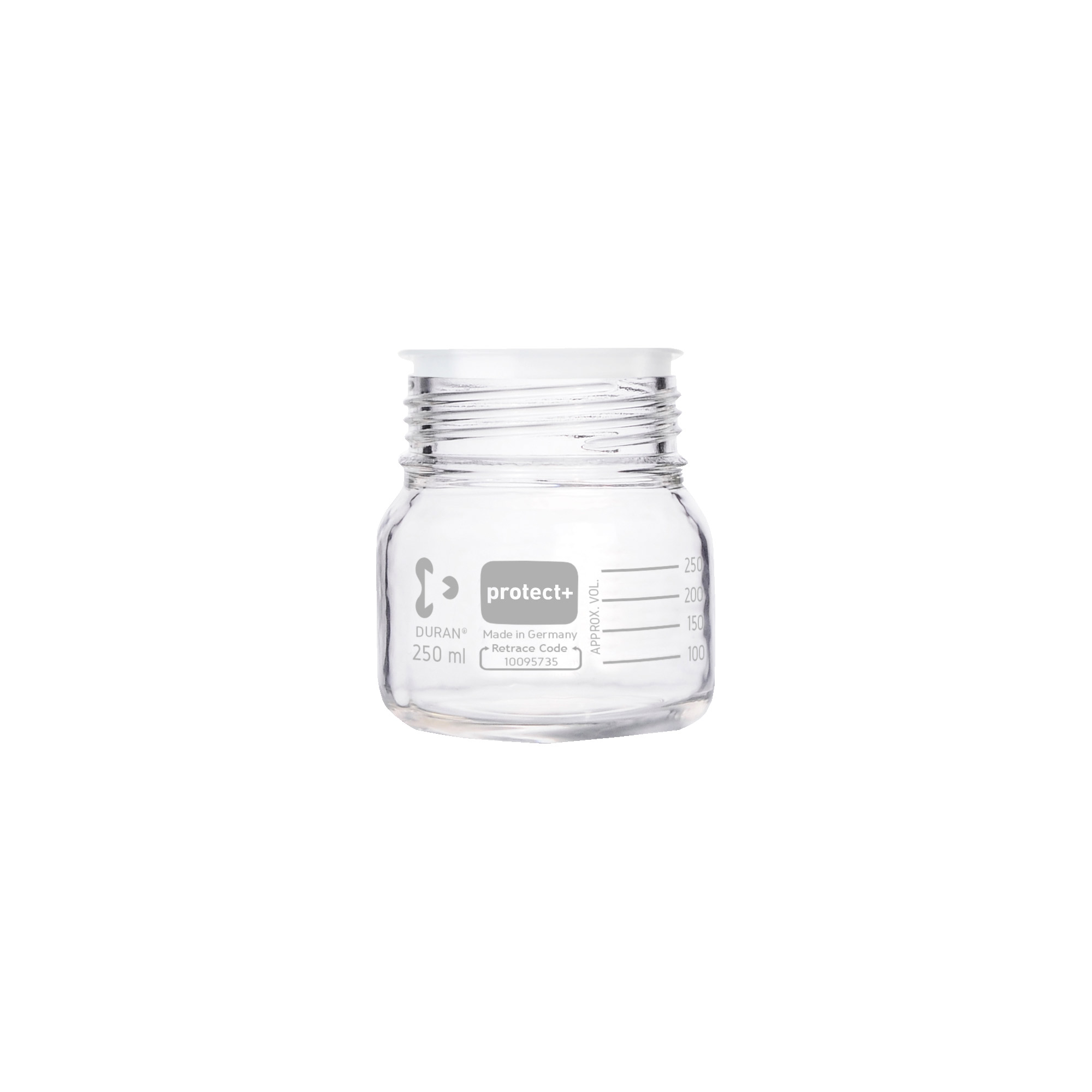 SIBATA柴田科學(xué)  Protect Plus涂層螺旋蓋瓶，寬口，僅瓶裝，250毫升，10瓶裝017550-250A