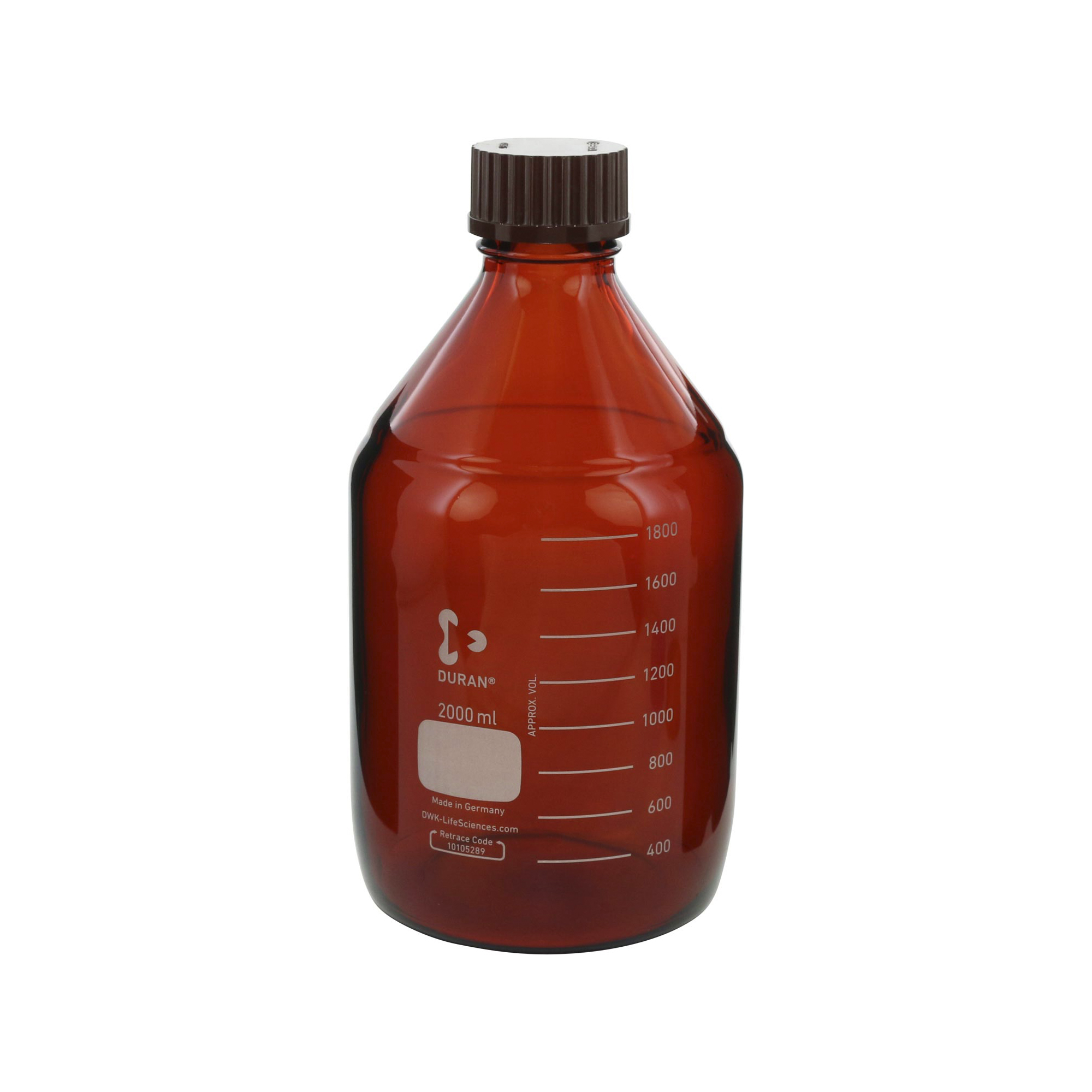 SIBATA柴田科學(xué)   耐熱螺旋蓋瓶，棕紅色，紅色瓶蓋，2000毫升017210-20001