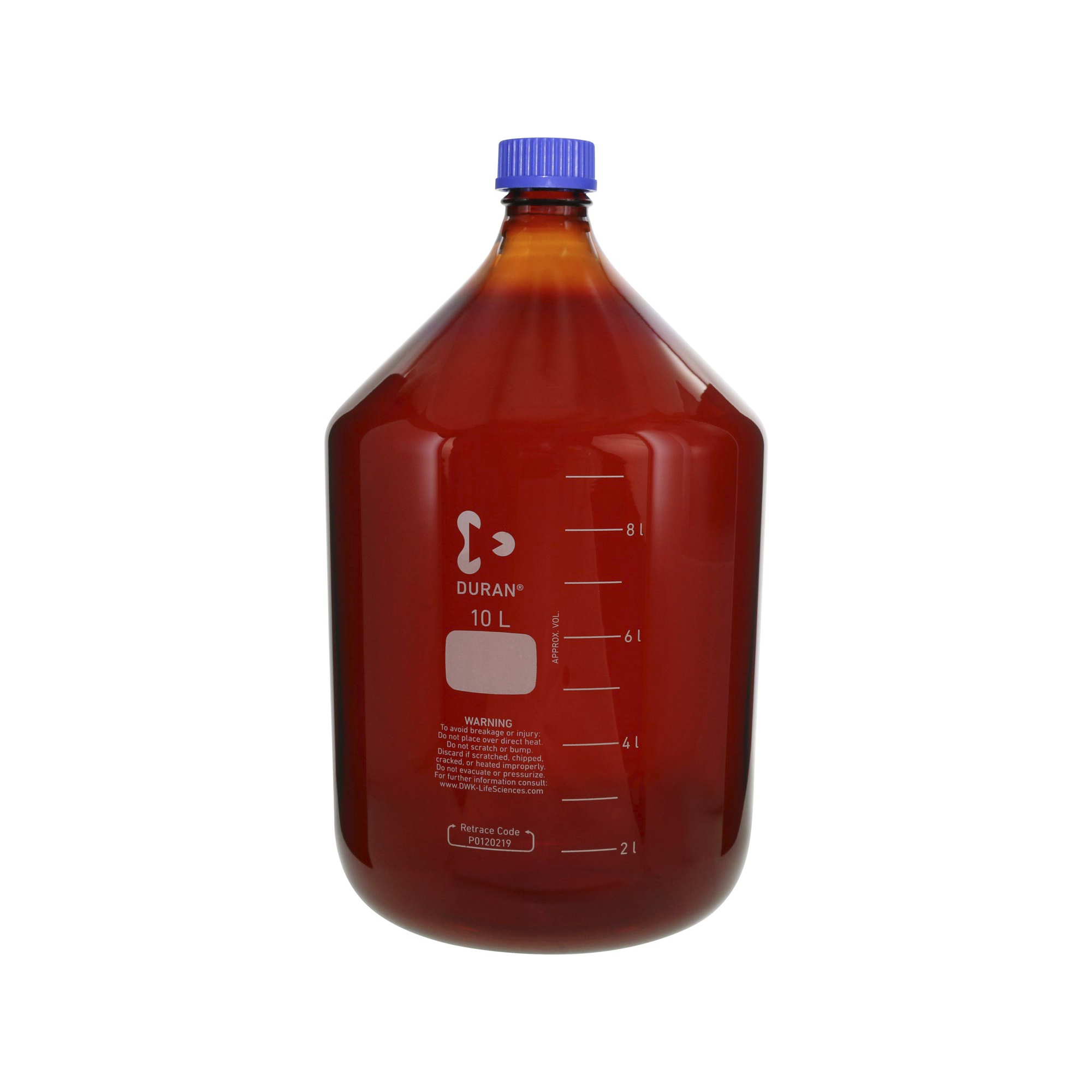 SIBATA柴田科學(xué)   耐熱螺旋蓋瓶，棕紅色瓶身，藍(lán)色瓶蓋，容量10000毫升017210-10000